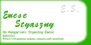 emese styaszny business card